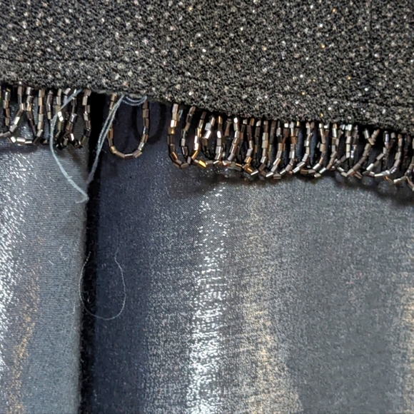 Betsey & Adam by Jaslene formal long dress, long sleeves, bead accents black - Picture 4 of 6